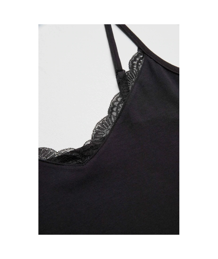 Camiseta Tirantes Negra Mujer Camiseta Interior YSABEL MORA